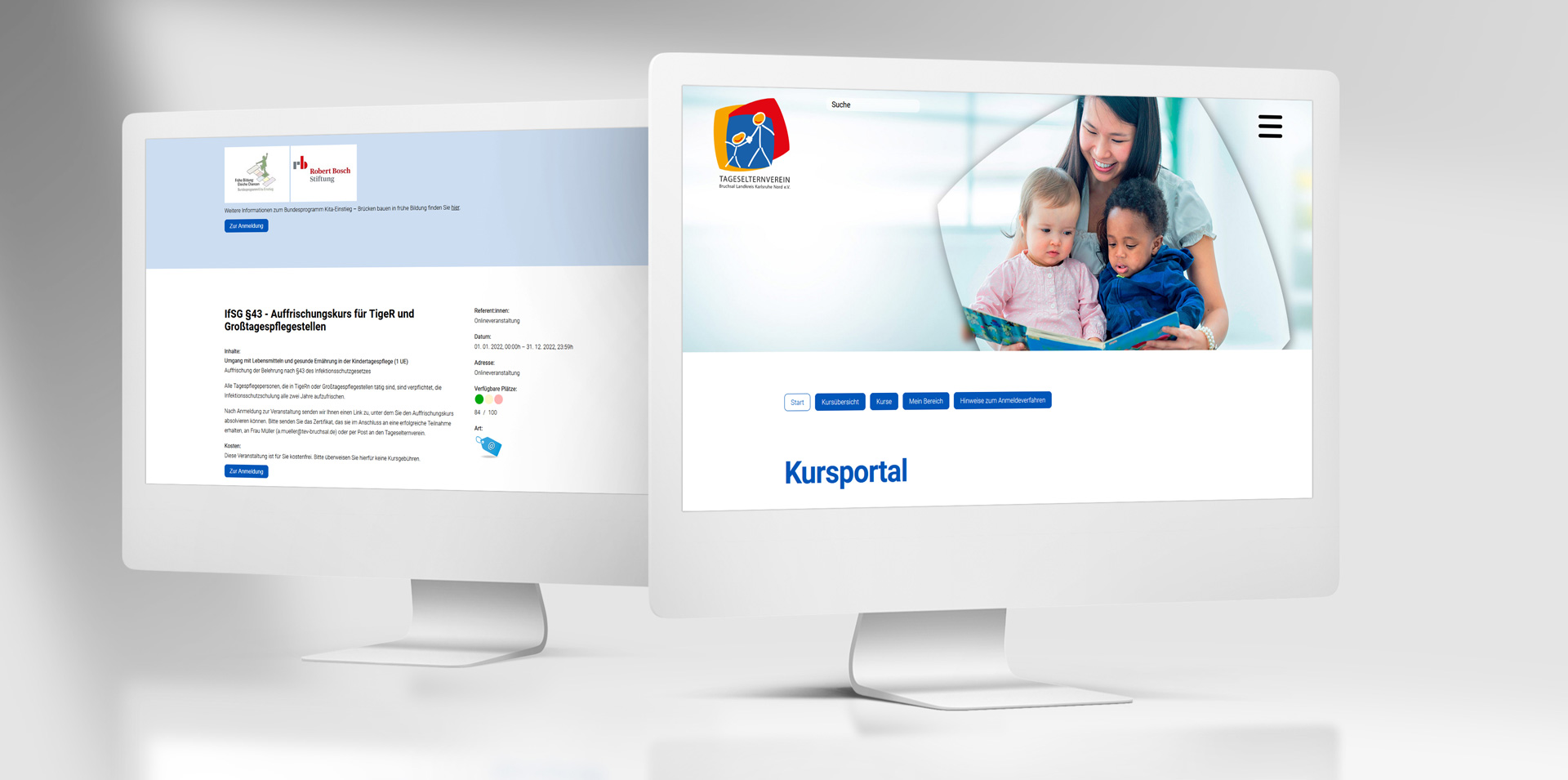 tageselternverein slideshow kursportal